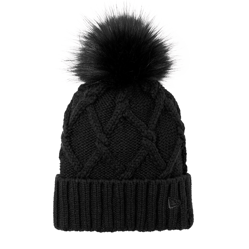 New Era Faux Fur Custom Pom Beanie