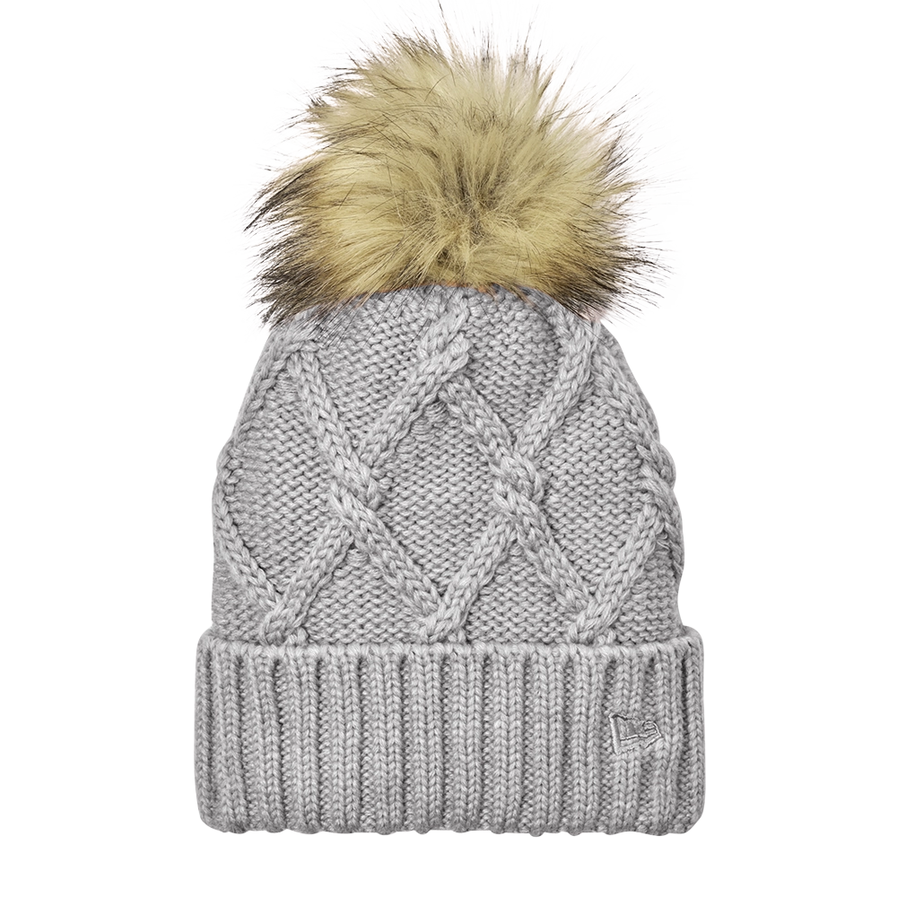 New Era Faux Fur Custom Pom Beanie