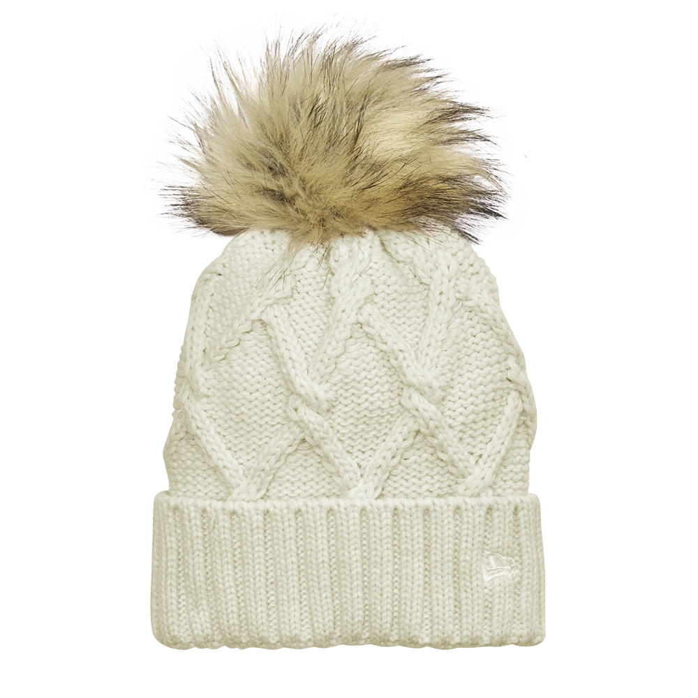 New Era Faux Fur Custom Pom Beanie