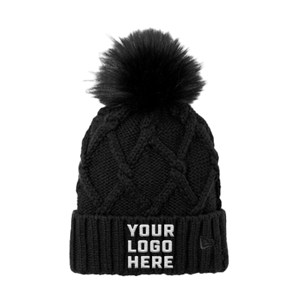 New Era Faux Fur Pom Custom Beanie